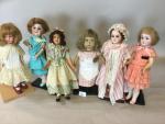 Lot de 6 poupées,
-Géraldine, tête biscuit, « MON CHÉRI ...