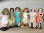 Lot de 6 poupées,
-Géraldine, tête biscuit, « MON CHÉRI ...