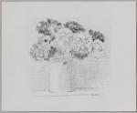 Gabriel GOUTTARD (1927-2015). "Bouquet d'hortensias". Dessin sur papier signé en...