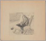 Gabriel GOUTTARD (1927-2015). "Sieste dans un fauteuil". Dessin sur papier...
