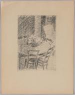 Gabriel GOUTTARD (1927-2015). "La salle-à-manger". Dessin sur papier, signé en...