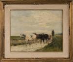 Julien DUPRÉ (1851-1910),
Retour du troupeau,
Huile sur toile,
Signé en bas à...