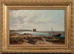 Claude Antoine PONTHUS-CINIER (1812-1885).
Côte en méditerranée, fort au loin.
Huile sur...
