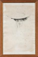 Paul César HELLEU (1859-1927).
Femme au chapeau.
Eau-forte.
Signé en bas à gauche.
A...