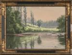 Antoine BARBIER (1859-1948).
Paysage au lac.
Aquarelle sur papier.
Signé en bas à...