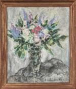 Pierre COMBET-DESCOMBES (1885-1966).
Lilas dans un vase.
Pastel sur papier.
Signé en bas...