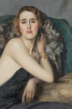 William Albert ABLETT (1877-1936).
Dame en robe de soirée, assise sur...