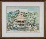 Yves BRAYER (1907-1990).
Temple japonais.
Lithographie en couleurs.
Signé en bas à droite.
Numéroté...