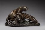 Edouard Drouot (1859-1945)
« Les deux tigres à l'affût »
Groupe en...