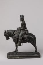 Emmanuel Frémiet (1824-1910)
« Artilleur à cheval »
Groupe en bronze à...