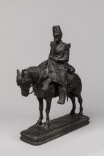 Emmanuel Frémiet (1824-1910)
« Artilleur à cheval »
Groupe en bronze à...