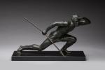 « Le guetteur au javelot »
Sujet en bronze à patine...