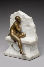 Gustave Obiols (1858- circa 1930)
« Andromède enchainée »
Bronze à patine...