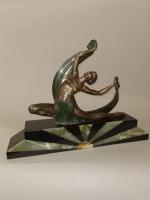 * Jean Lormier
« Danseuse au voile »
Sujet en bronze polychrome...