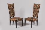 André Sornay (1902-2000)
Paire de chaises en bois teinté à haut...