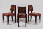 André Sornay (1902-2000)
Série de six chaises en palissandre clouté à...