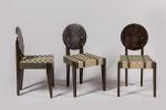 André Sornay (1902-2000)
Série de six chaises en pin d'Oregon clouté...