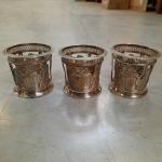 Trois SALERONS en argent poinçon Vieillard (manque les verrines)
Poids :...