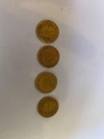 4 pièces de 5 francs or 1859, 1860 (x2) 1863...