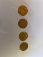 4 pièces de 5 francs or 1859, 1860 (x2) 1863...