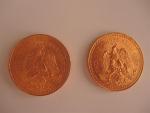 Deux PIECES en or de 50 Pesos Mexicain. Poids :...