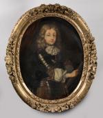 ECOLE FRANCAISE du début du XVIIIème siècle. "Portrait de jeune...