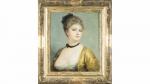Théodore LEVIGNE (1848-1912). " Portrait en buste de jeune femme...