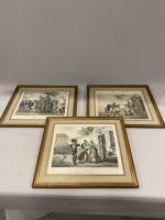 Trois LITHOGRAPHIES de la fin du XVIIIe siècle d'après VERNET...