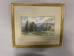 Joannès DREVET (1854-1940), « Paysage », 1923, aquarelle signée en bas à...