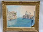 Auguste PEGURIER (1856-1936). "Canal à Venise". Huile sur toile Signée...