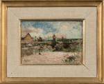 Adolphe APPIAN (1818-1898)
Paysage (étude).
Huile sur toile collée sur carton.
Signé en...