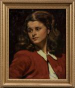 Hélier COSSON (1897-1976)
La petite fille en rouge.
Huile sur toile.
Signé en...