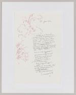 Pierre COMBET-DESCOMBES (1885-1966)
Lettre autographe adressée à Janine Raynond illustrée d'un...