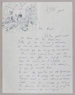 Jacques TRUPHEMUS (1922-2017)
Autoportrait dans l'atelier.
Encre sur papier et lettre autographe.
Signé...
