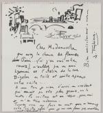 Jacques TRUPHEMUS (1922-2017)
Pont Bonaparte.
Lettre autographe de Jacques Truphémus illustrée d'un...