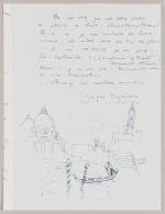 Jacques TRUPHEMUS (1922-2017)
Lettre autographe illustrée d'un dessin à l'encre représentant...