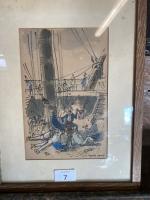 Luc-Marie BAILE, "les matelots", aquarelle Signée en bas à droite....
