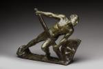 Alberto Bazzoni (1889-1973)
« La force »
Sujet en bronze à patine...