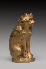 Alexandre Auguste Caron (1857-1932)
« Chat assis »
Sujet en bronze doré....