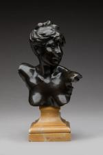 Alexandre Falguière (1831-1900)
« Buste de femme »
Sujet en bronze à...