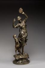Adrien Etienne Gaudez (1845-1902)
« Esmeralda »
Groupe en bronze à patine...