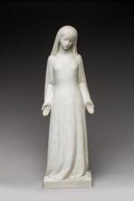 Eugène Quentric
« Vierge à la colombe »
Sujet en marbre blanc....