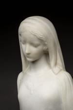 Eugène Quentric
« Vierge à la colombe »
Sujet en marbre blanc....