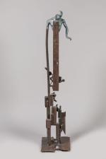 Ecole lyonnaise
« Personnage et abstraction »
Sculpture en métal et bronze...