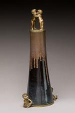 Hans Stoltenberg dit Hippolyte Saint-Lerche (1867-1920)
Vase cylindrique en céramique émaillée...
