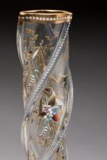 A. Rupp (Bohème)
Paire de vases en verre torsadé à décor...