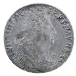 FRANCE : LOUI XIV ( 1643-1715) ECU aux trois couronnes...