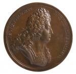 LOUIS XIV : (1643-1715) Medaille en bronze  gravée par...