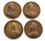 LOUIS XIV : lot de 4 grandes medailles ( 68...