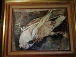 Yvonne MOTTET (1906-1968). "L'oiseau". Huile sur panneau. 42 x 55...